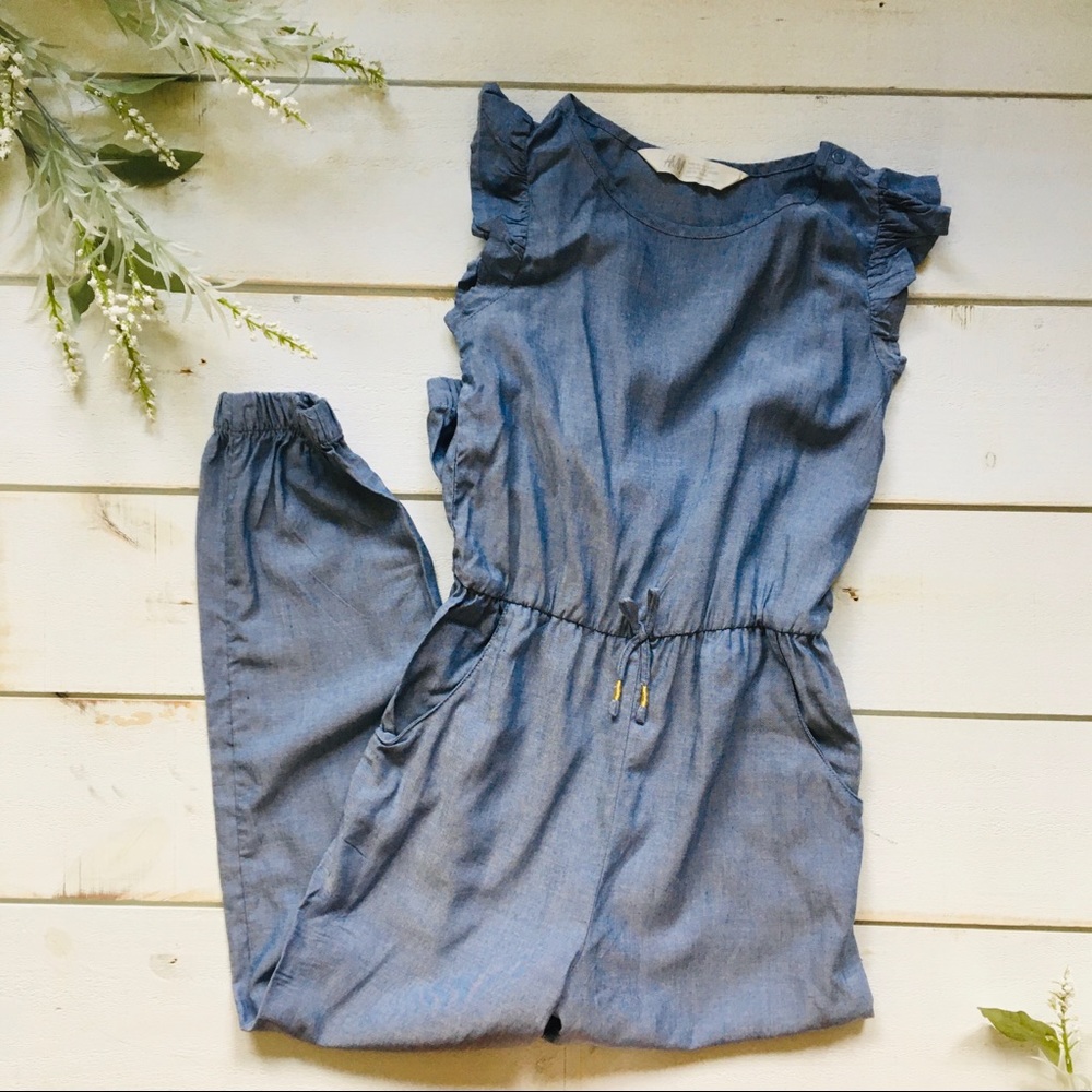 H&M girls 5-6 sleeveless jumpsuit